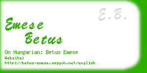 emese betus business card